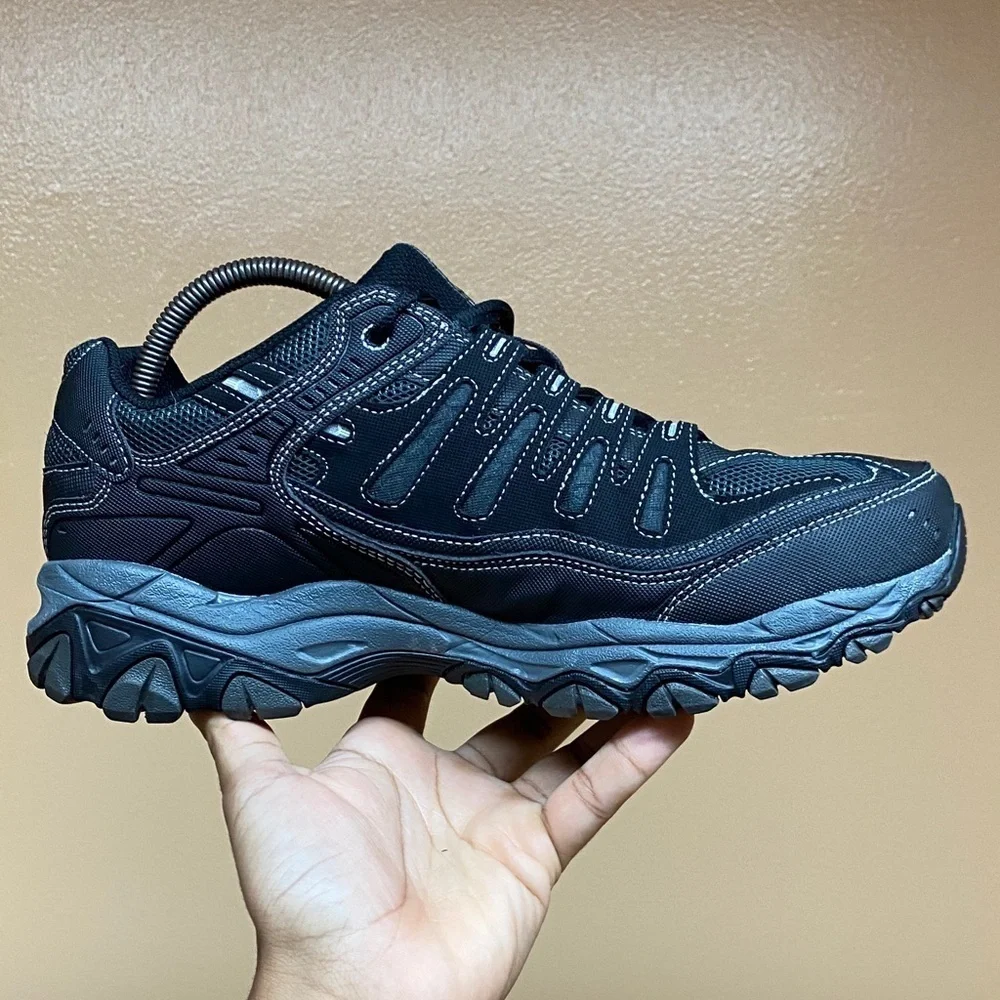 Skechers After Burn Memory Fit Black / Charcoal Size 10 Extra Wide